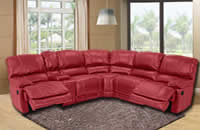 sofás reclinavel de canto vermelho