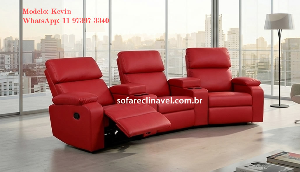 Modelo de sofá redondo reclinável para ambiente residencial